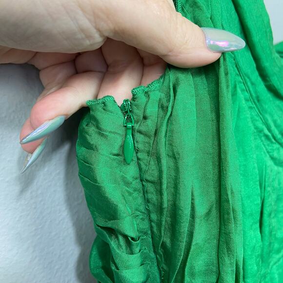 Diane Von Furstenberg Silk Dress Sz 2 Cocktail Party Garden Wedding Guest Green - Picture 9 of 12